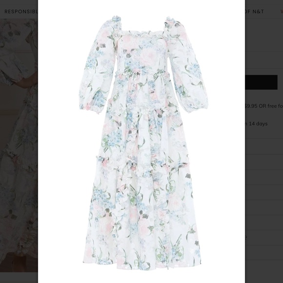 Needle and Thread floral gown NWOT🤍🤍🤍 - Picture 6 of 14